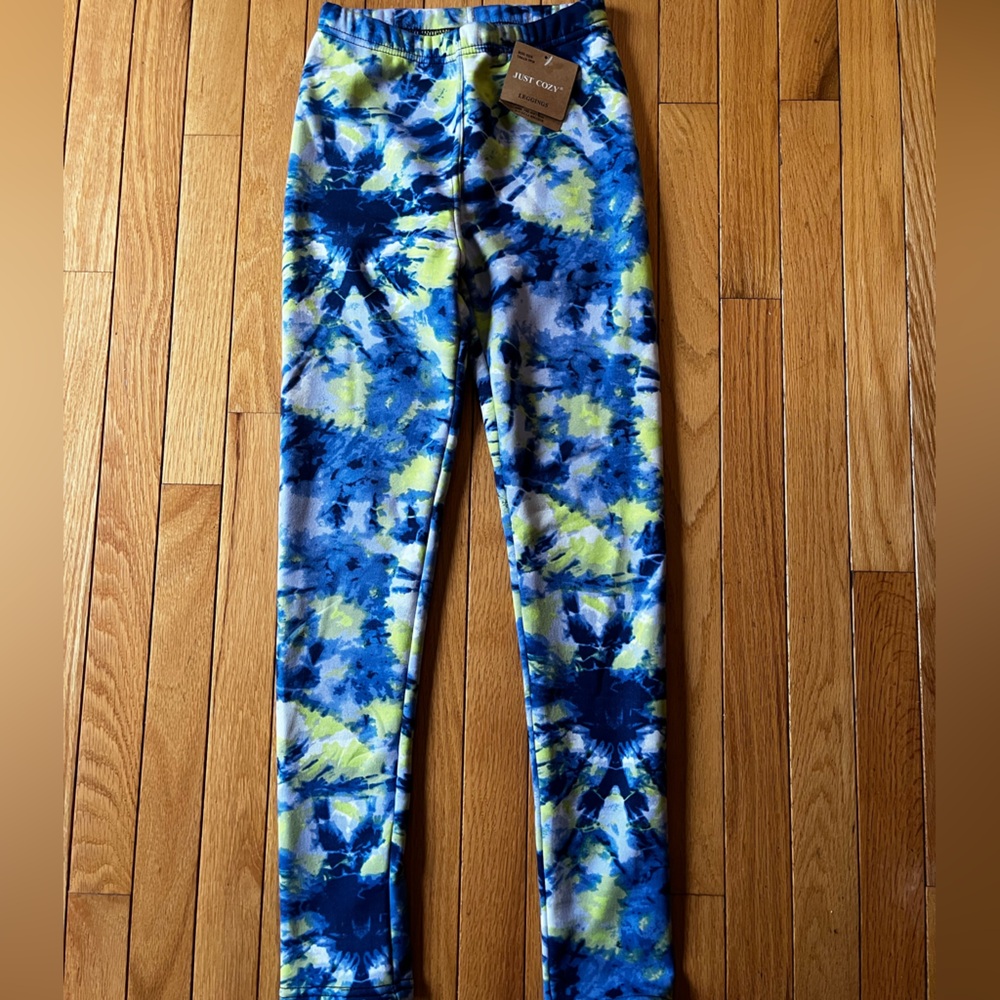 Blue and Yellow Tie-Dye Leggings